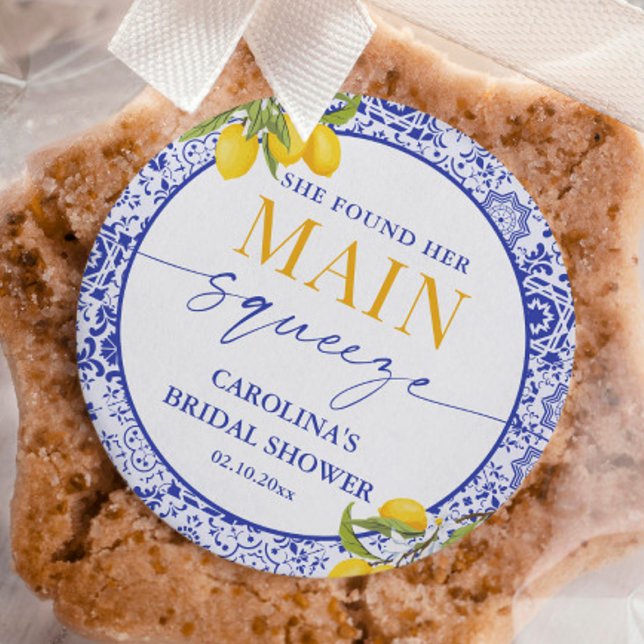 Adesivo Redondo Chuva de Noiva do Esmagamento Italiano de Limão (Criador carregado)