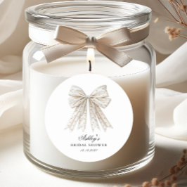 Adesivo Redondo Chuva de Noiva Elegante Minimalista com Laço de Pé