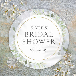 Adesivo Redondo Chuva de Noiva em Aquarela de Inverno