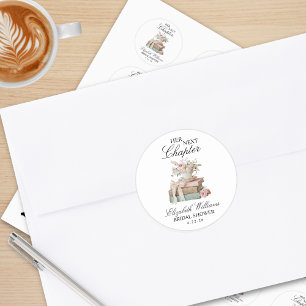 Adesivo Redondo Chuva de Noiva Floral Elegante Seu Próximo Capítul