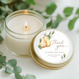 Adesivo Redondo Chuva de Noiva Floral em Aquarela Pêra 