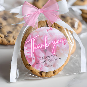 Adesivo Redondo Chuva de Noiva Floral Rosa Sonhadora Romântica com