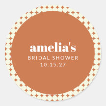 Chuva de Noiva Geométrica em Terracota Vintage Per