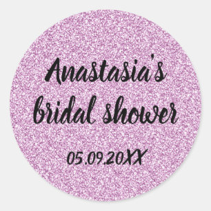 Adesivo Redondo Chuva de Noiva Glam Lilás Roxo Brilho Faíscas
