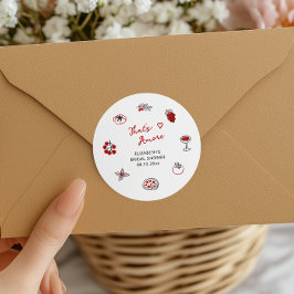 Adesivo Redondo Chuva de Noiva Italiana That's Amore Desenhada à M