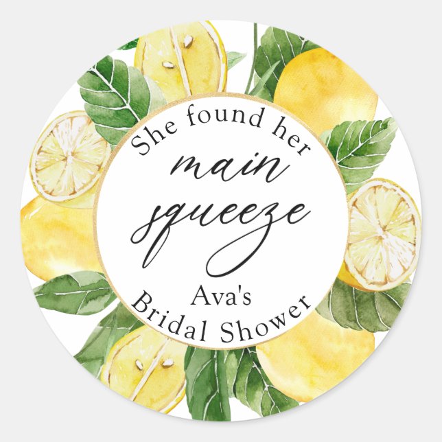 Adesivo Redondo Chuva de Noiva Lemon Main Squeeze (Frente)