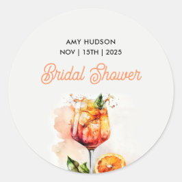 Adesivo Redondo Chuva de Noiva Love at First Spritz