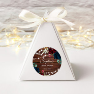 Adesivo Redondo Chuva de Noiva Marsala e Flores Navy 