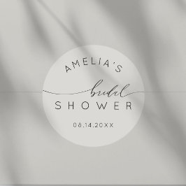 Adesivo Redondo Chuva de Noiva Minimalista Cinza Suave