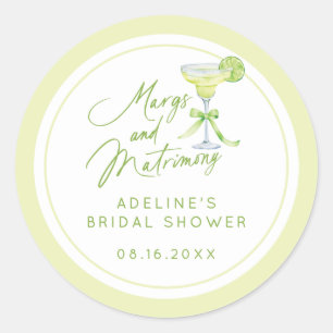 Adesivo Redondo Chuva de Noiva Personalizada Margs e Matrimônio