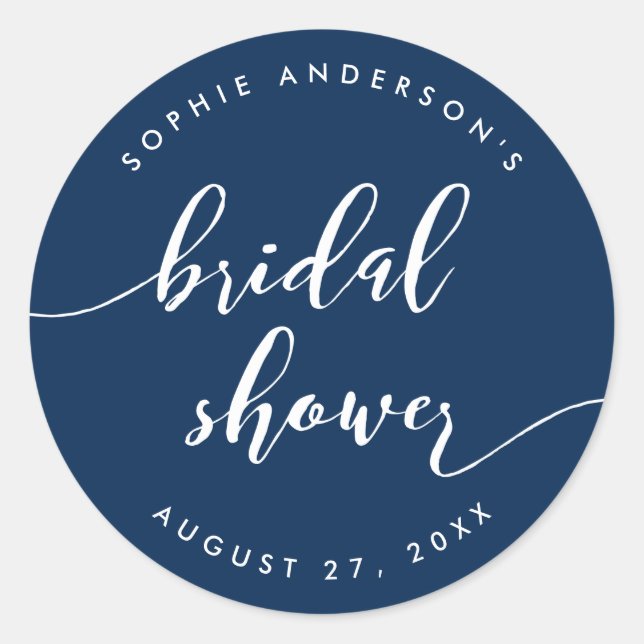 Adesivo Redondo Chuva de Noiva Relax Script Cor de Fundo Personali (Frente)