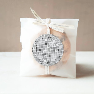 Adesivo Redondo Chuva de Noiva Retro Disco Groovy Prata