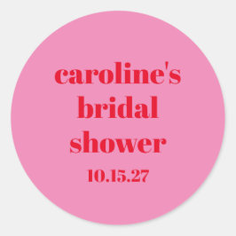 Adesivo Redondo Chuva de Noiva Rosa Vermelho Ousada Moderna Person