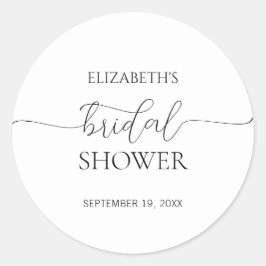 Adesivo Redondo Chuva de Noiva Simples Minimalista em Preto e Bran