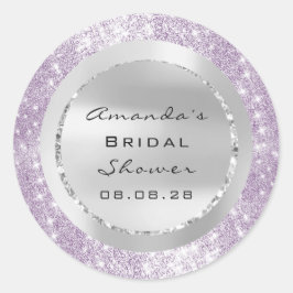 Adesivo Redondo Chuva de Noiva Sweet 16 Roxo Brilho Cinza
