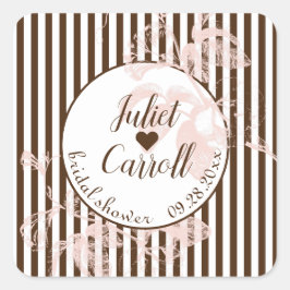 Adesivo Redondo Chuva de Noivas em Branco Vainilla e Chocolate