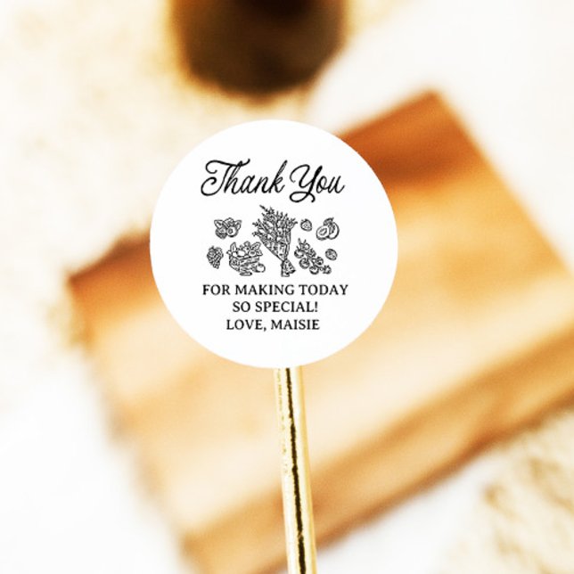 Adesivo Redondo Chuva de Noivas Fresco do Mercado, Mercado de Prod (Criador carregado)