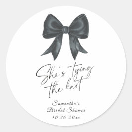 Adesivo Redondo Chuva de presentes da Noiva laço preto