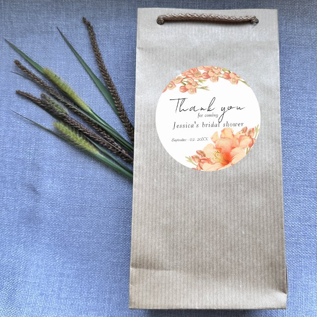 Adesivo Redondo Chuva de presentes floral para noiva (Criador carregado)