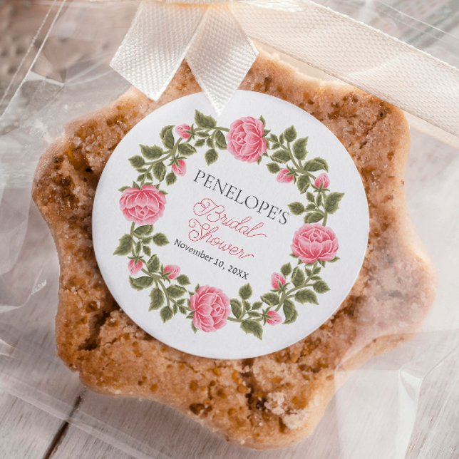 ADESIVO REDONDO CHUVA DE PRESENTES PARA NOIVA ROSAS SILVESTRES ROS (Criador carregado)