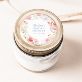 Adesivo Redondo Chuva de Soft Pastel Bridal Shower