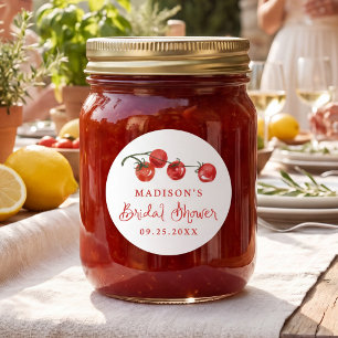 Adesivo Redondo Chuva de Tomate Fresco no Chá de Noiva