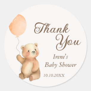 Adesivo Redondo Chuveirinho de Bebê Urso Fofo Teddy Bear