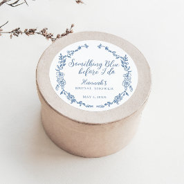 Adesivo Redondo Chuveiro de Noiva Algo Azul Antes de Eu Fazer