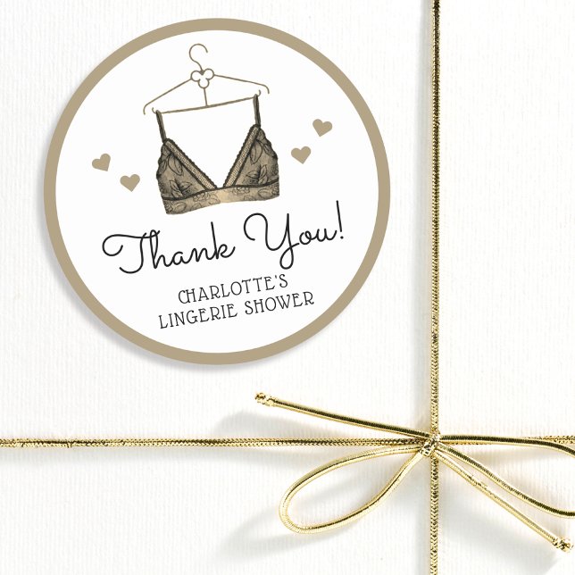 Adesivo Redondo Chuveiro de Noiva de Renda Agradecida Lingerie Aqu (Criador carregado)