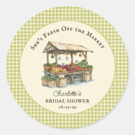 Adesivo Redondo Chuveiro de Noiva do Mercado de Produtos Frescos 