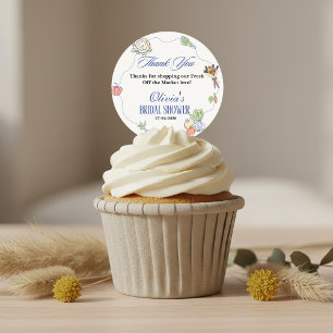 Adesivo Redondo Chuveiro de Noiva Fresh Off the Market Caprichoso 