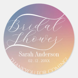 Adesivo Redondo Chuveiro de Noiva Moderno e Elegante com Gradiente