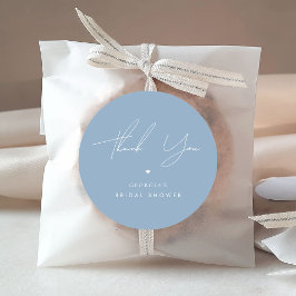 Adesivo Redondo Chuveiro de Noiva Obrigada Stylish Something Blue