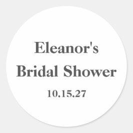 Adesivo Redondo Chuveiro de Noiva Personalizado Preto Branco Moder
