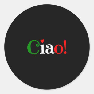 Adesivo Redondo Ciao! Saudação em Cores da Bandeira Italiana - Fof
