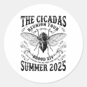 Adesivo Redondo Cicada Brood Xiv Reunion Tour Swarm Cicadas Summer