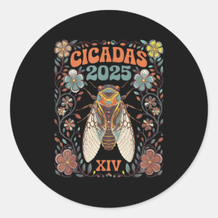 Adesivo Redondo Cicada Brood Xiv Verão de 2025 Troço De Reunião Ci