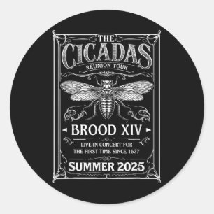 Adesivo Redondo Cicada Brood Xiv Verão de 2025 Troço De Reunião Ci