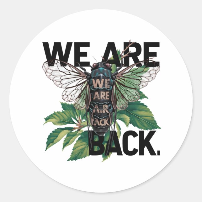 Adesivo Redondo cicada-tshirt-design (Frente)