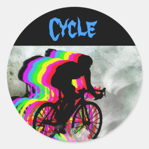 Adesivo Redondo Ciclagem nas nuvens