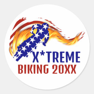Adesivo Redondo Ciclismo BMX / MOTO PATRIÓTICO EUA