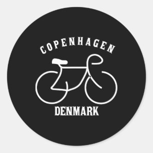 Adesivo Redondo Ciclismo Copenhague Dinamarca Gráfico