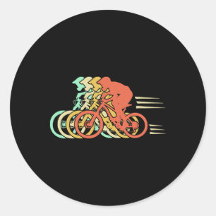 Adesivo Redondo Ciclismo de Estilo Vintage Bicicleta Montanhismo C