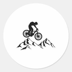 Adesivo Redondo Ciclismo de Montanha Bicicleta de Montanha Ciclist
