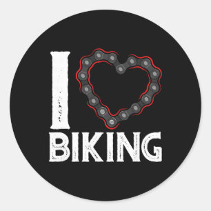 Adesivo Redondo Ciclismo de Montanha Bicicleta Eu Amo Pedalar