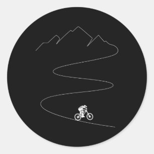 Adesivo Redondo Ciclismo de Montanha - Ciclista Ciclismo Bicicleta