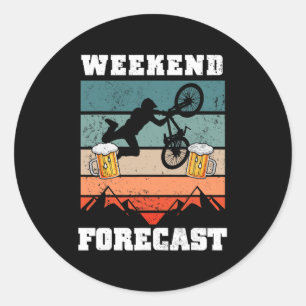 Adesivo Redondo Ciclismo de Montanha E Cerveja Presente Divertido