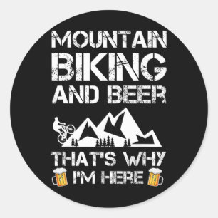 Adesivo Redondo Ciclismo De Montanha E Presente De Cerveja Mtb Eng