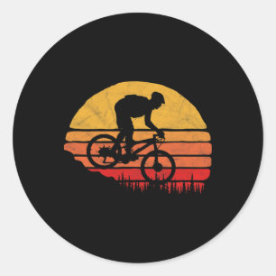 Adesivo Redondo Ciclismo de Montanha Vintage Gráfico ao Ar Livre R