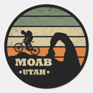 Adesivo Redondo Ciclismo de Montanha Vintage Mtb Utah - Moab